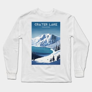 Crater Lake National Park Travel Poster Long Sleeve T-Shirt